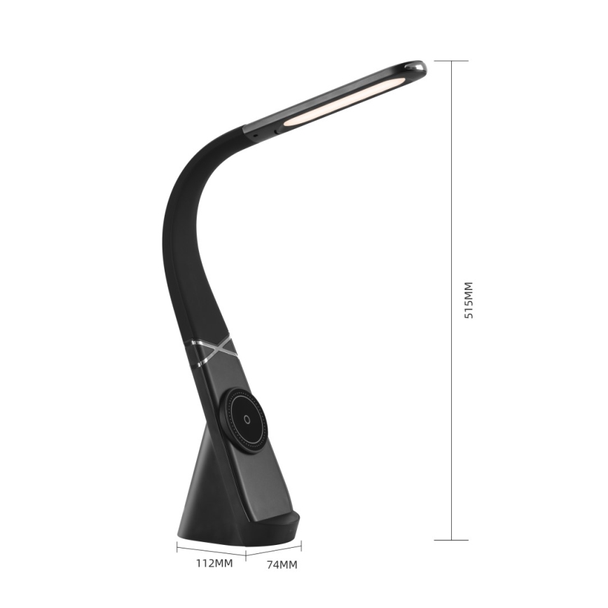 Immax NEO 09110L - Dimbar LED-bordslampa med trådlös laddning MAGIC LED/5W/230V svart