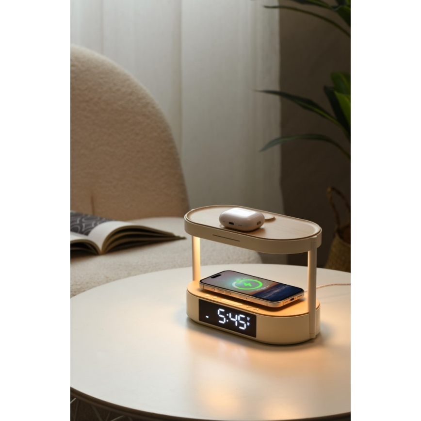 Immax NEO 09111L - Dimmbar LED-bordslampa med väckarklocka och TRIPLE DOCK-laddning LED/1,5W/5V