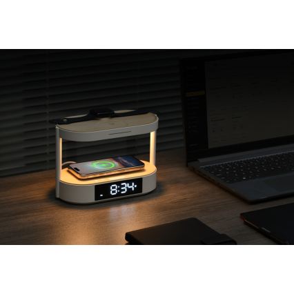 Immax NEO 09111L - Dimmbar LED-bordslampa med väckarklocka och TRIPLE DOCK-laddning LED/1,5W/5V