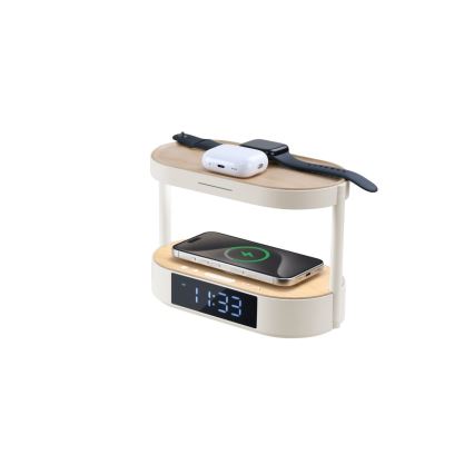 Immax NEO 09111L - Dimmbar LED-bordslampa med väckarklocka och TRIPLE DOCK-laddning LED/1,5W/5V