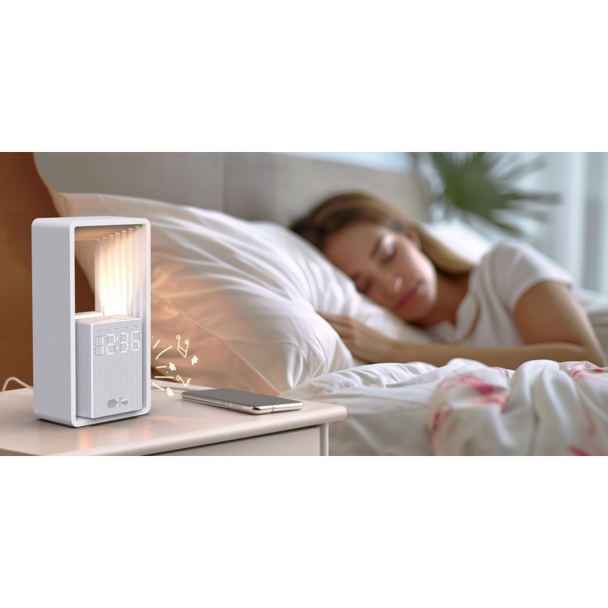 Immax NEO 09113L - LED-bordslampa med väckarklocka och laddningsfunktion CALM LED/3,5W/5V
