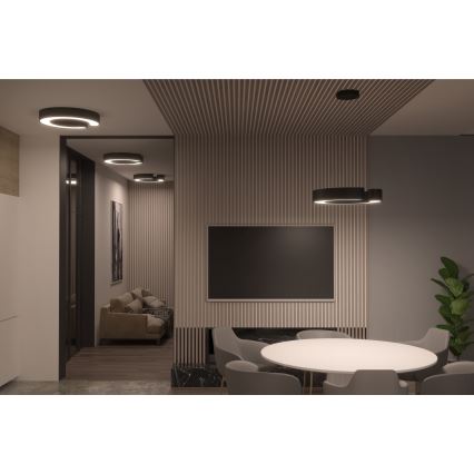 Immax NEO 7134 - LED SMART Ljusreglerad ljuskrona på textilsladd CÉČKO LED/43W/230V + fjärrkontroll 60 cm Tuya ZigBee