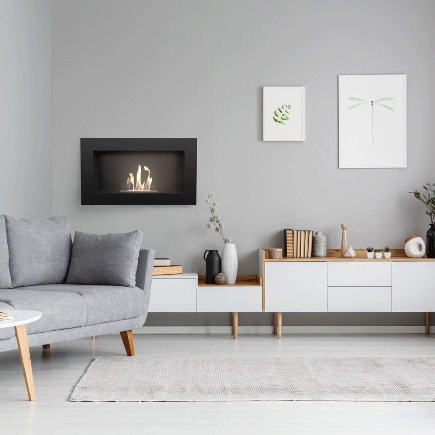 Kratki - Inbyggd BIO-eldstad 37,4x64,8 cm 1 kW svart