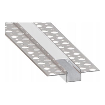 Inbyggnadsprofil för LED-remsor 1 m, silver/vit