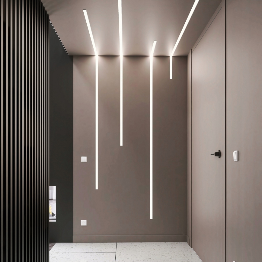 Inbyggnadsprofil för LED-remsor 1 m, silver/vit