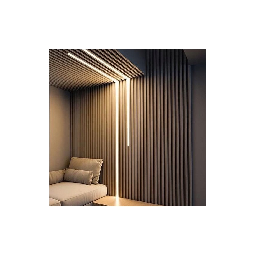 Inbyggnadsprofil för LED-remsor 1 m, silver/vit