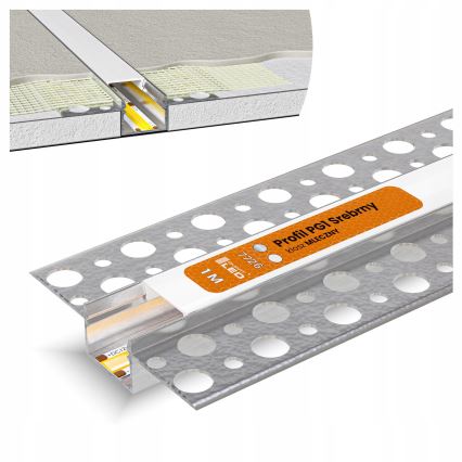 Inbyggnadsprofil för LED-remsor 1 m, silver/vit