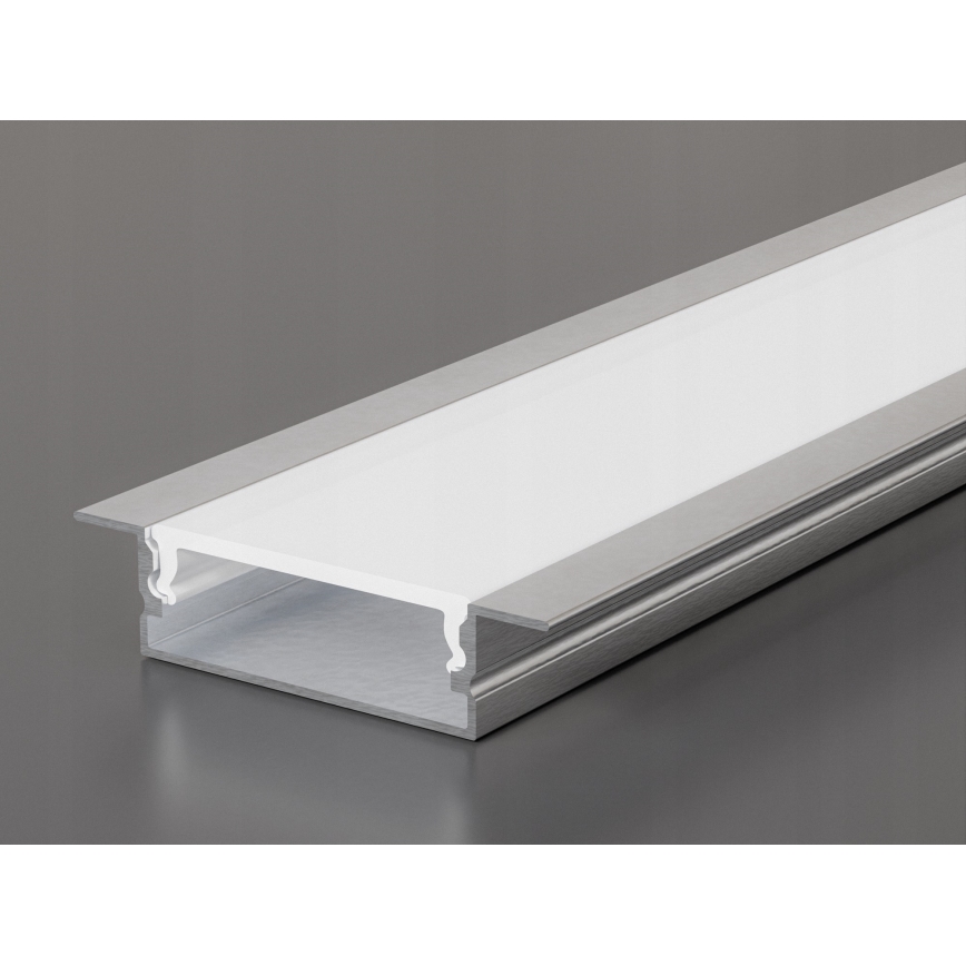 Inbyggnadsprofil för LED-remsor 1 m silver/vit