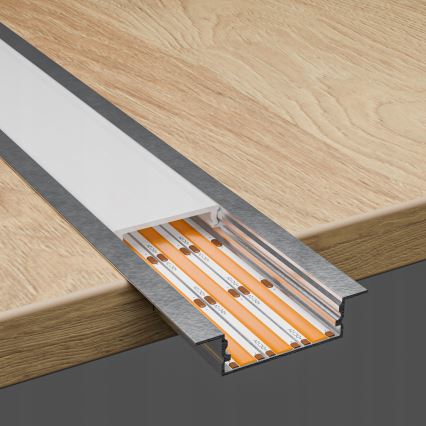 Inbyggnadsprofil för LED-remsor 1 m silver/vit