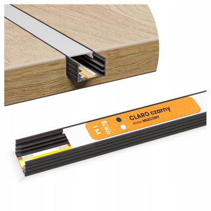 Inbyggnadsprofil för LED-remsor 1 m svart/vit