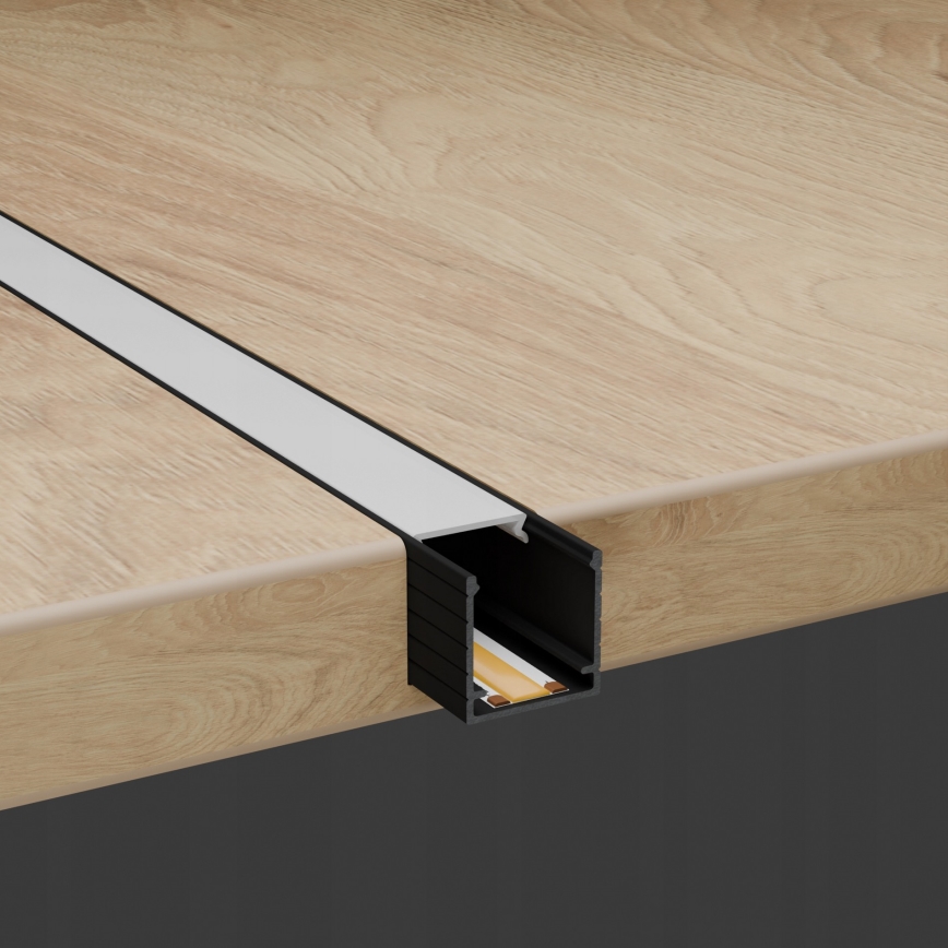 Inbyggnadsprofil för LED-remsor 1 m svart/vit