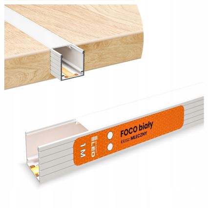 Inbyggnadsprofil för LED-remsor 1 m vit