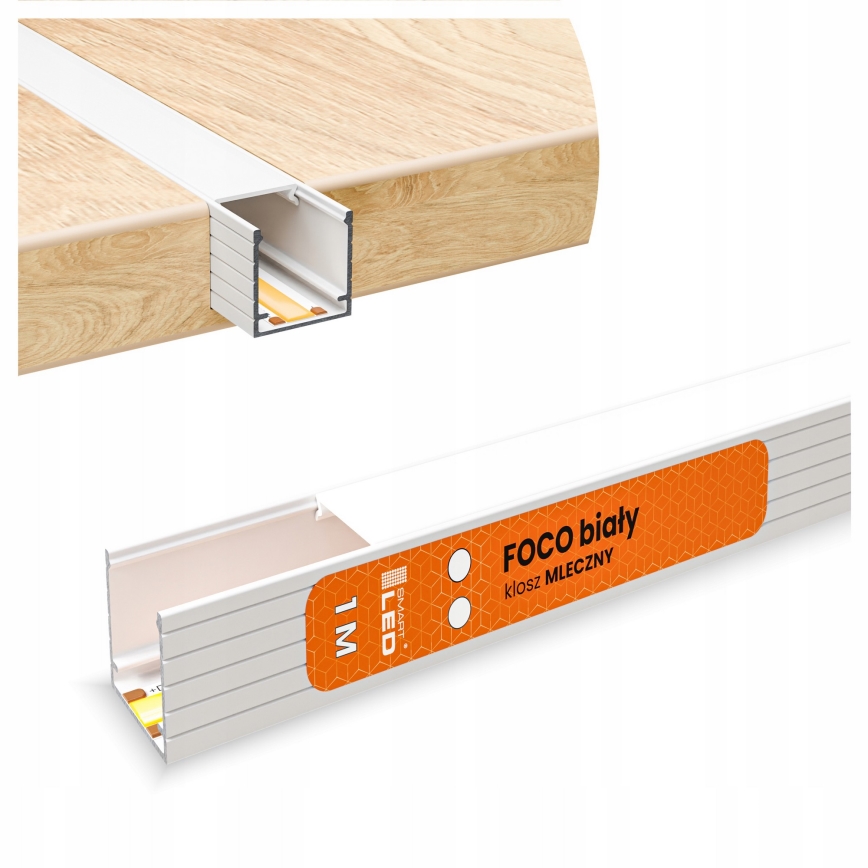 Inbyggnadsprofil för LED-remsor 1 m vit