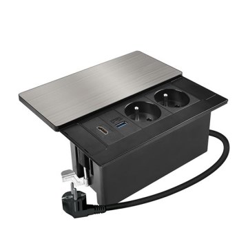 Inbyggt vägguttag 20 W — 2 uttag + USB-A + USB-C + HDMI