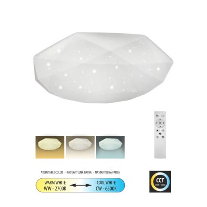 LED Dimbart taklampa INDUS LED/60W/230V 2700-6500K Ø 58 cm + fjärrkontroll
