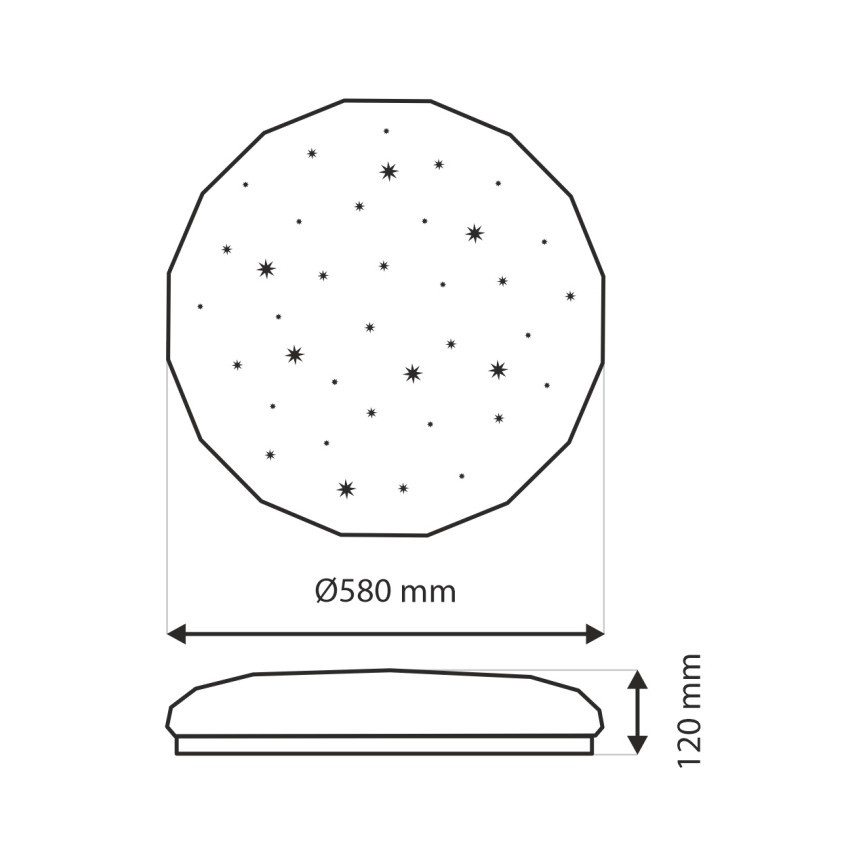 LED Dimbart taklampa INDUS LED/60W/230V 2700-6500K Ø 58 cm + fjärrkontroll
