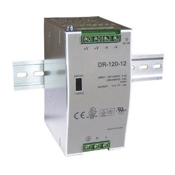 Industrial power source för DIN rail 120W/12V/230V
