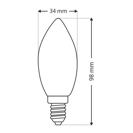 Industriell glödlampa C35 E14/40W/230V 2700K