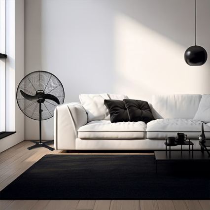 Industriell golvfläkt 115 W/230 V, Ø 66 cm, svart