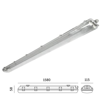 industriellt lysrör 2xG13/22W/230V IP65