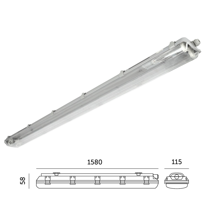 industriellt lysrör 2xG13/22W/230V IP65