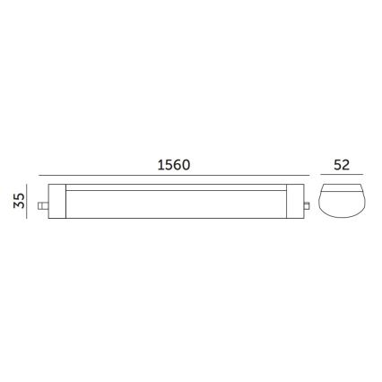 Industriellt lysrör LED/48W/230V IP65 4000K 156 cm