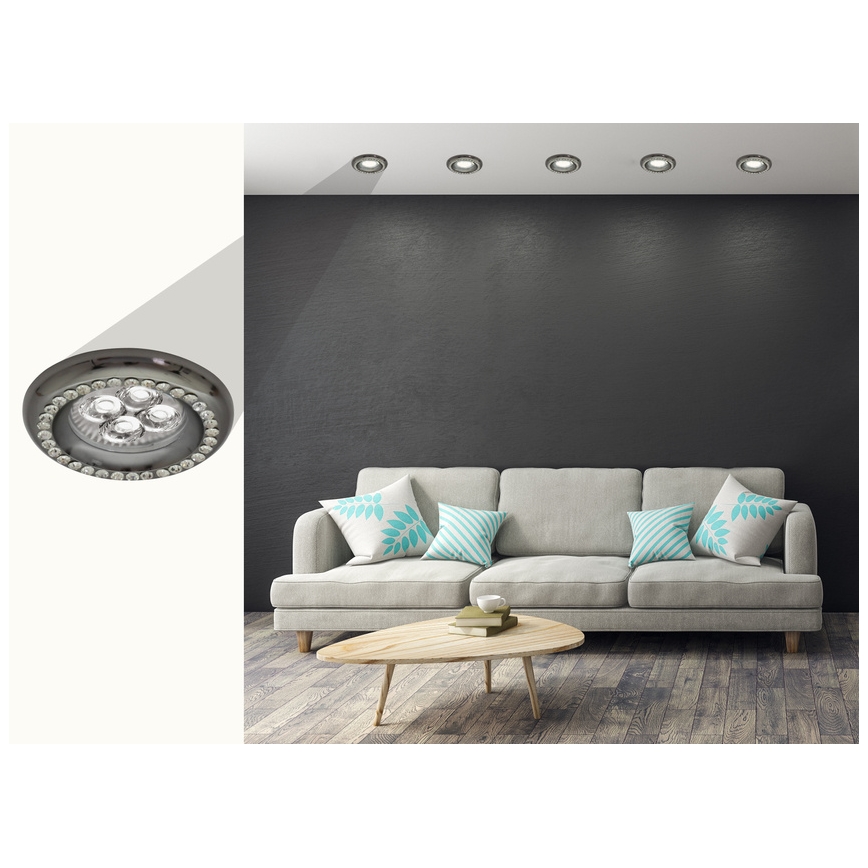 Infälld Belysning SOC 1xGU10/50W/230V svart