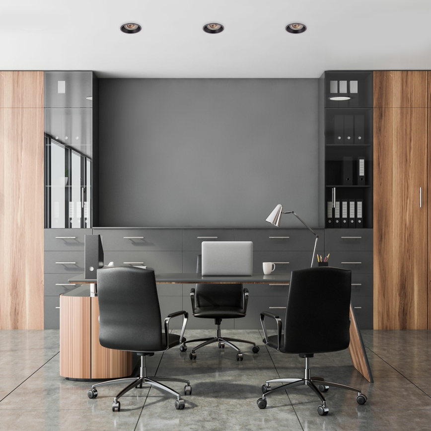 Infälld lampa EYE 1xGU10/25W/230V rund  svart