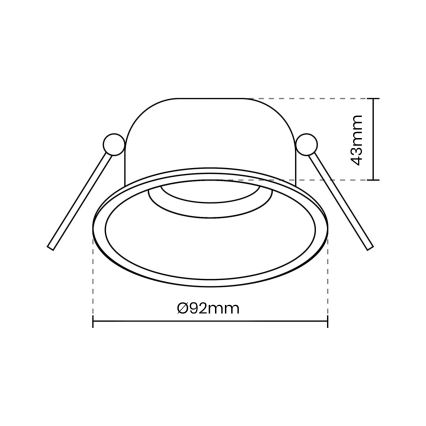 Infälld lampa EYE 1xGU10/25W/230V rund  svart
