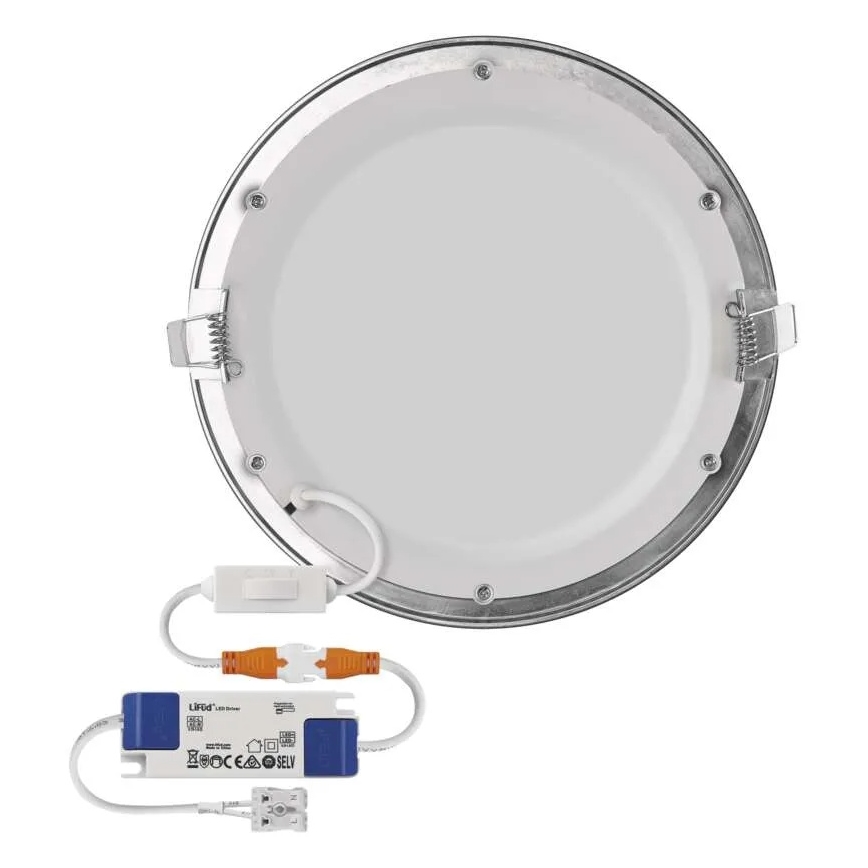 Infälld LED-armatur NEXXO LED/18W/230V 3000/3500/4000K silver Ø 22,5 cm