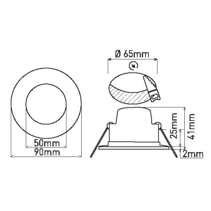 Infälld LED badrumsbelysning BONO LED/7W/230V 3000K IP65 vit