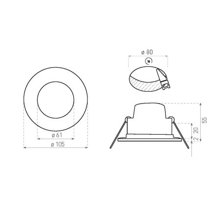 Infälld LED badrumsbelysning BONO LED/8W/230V 3000K IP65 vit