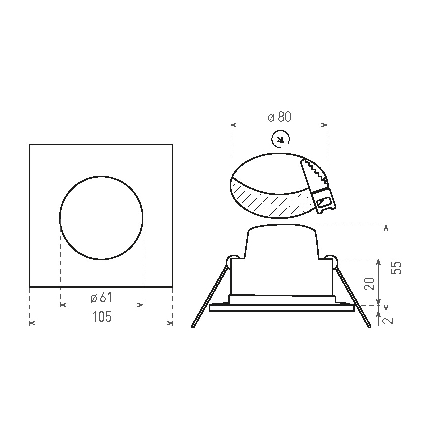 Infälld LED badrumsbelysning BONO LED/8W/230V 4000K IP65 skinande krom