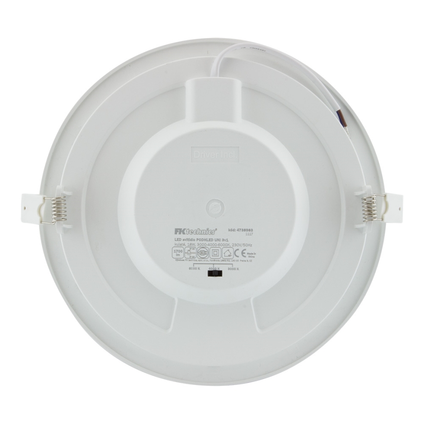 Infälld LED badrumsbelysning LED/18W/230V 3000/4000/6000K IP44