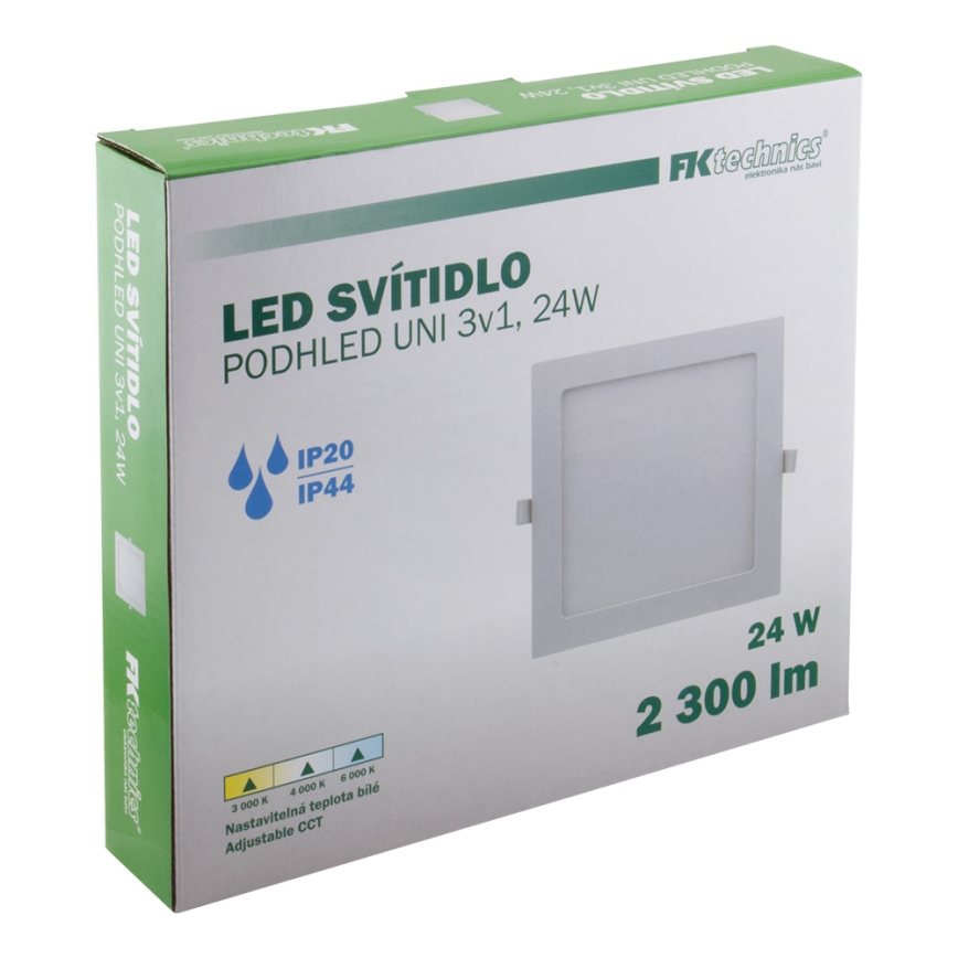 Infälld LED badrumsbelysning LED/24W/230V 3000/4000/6000K IP44