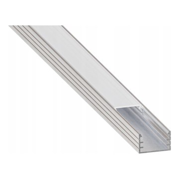 Infälld profil för LED-remsor 1 m, silver/vit