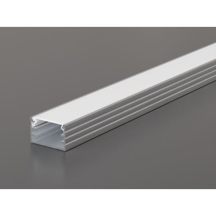 Infälld profil för LED-remsor 1 m, silver/vit