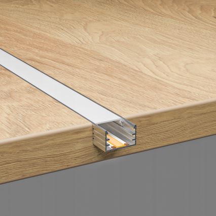 Infälld profil för LED-remsor 1 m, silver/vit