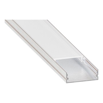 Infälld profil för LED-remsor 1 m silver/vit