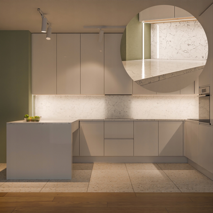 Infälld profil för LED-remsor 1 m silver/vit