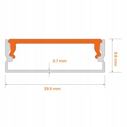 Infälld profil för LED-remsor 1 m silver/vit