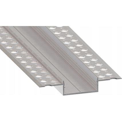 Infälld profil för LED-remsor, 1 m, silver/vit