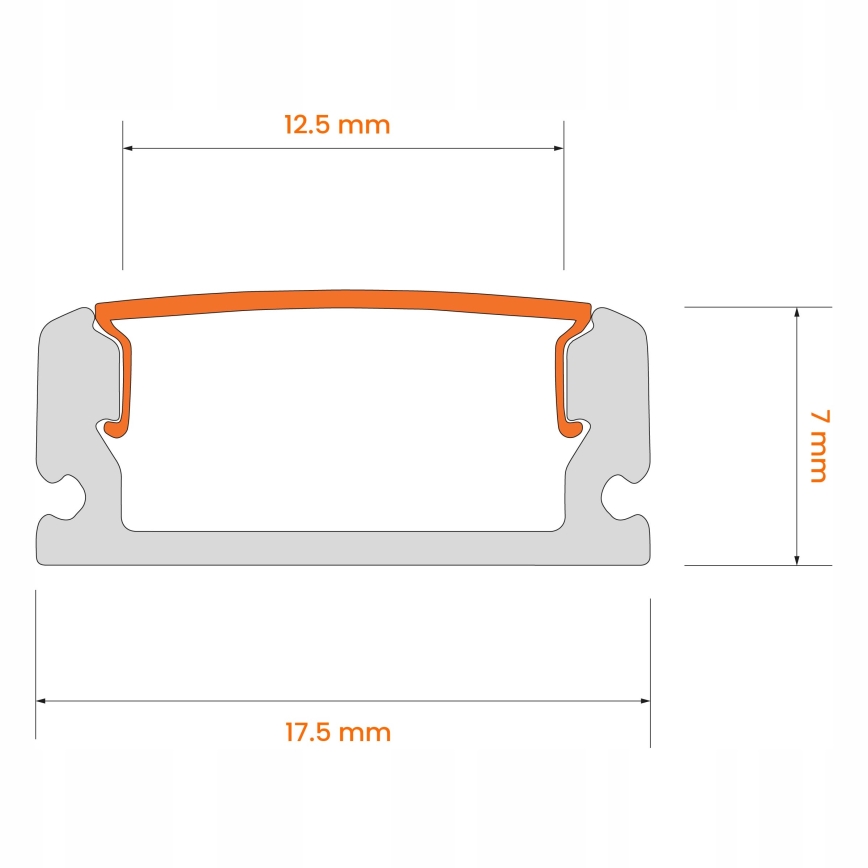 Infälld profil för LED-remsor 1 m svart/vit