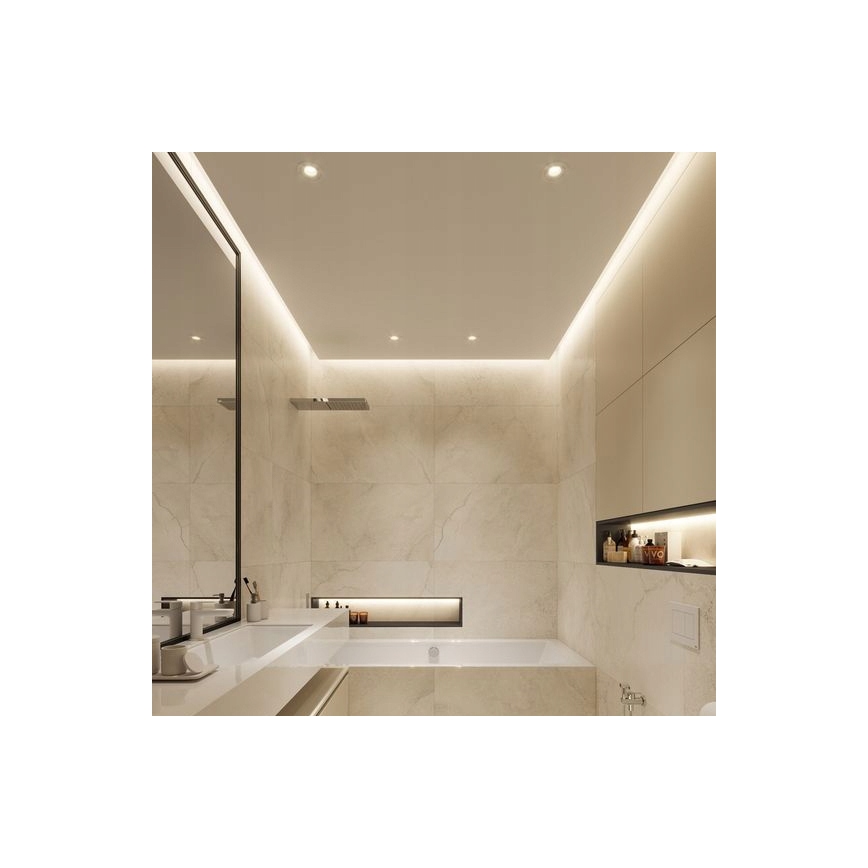 Infälld profil för LED-remsor, 1 m, svart/vit