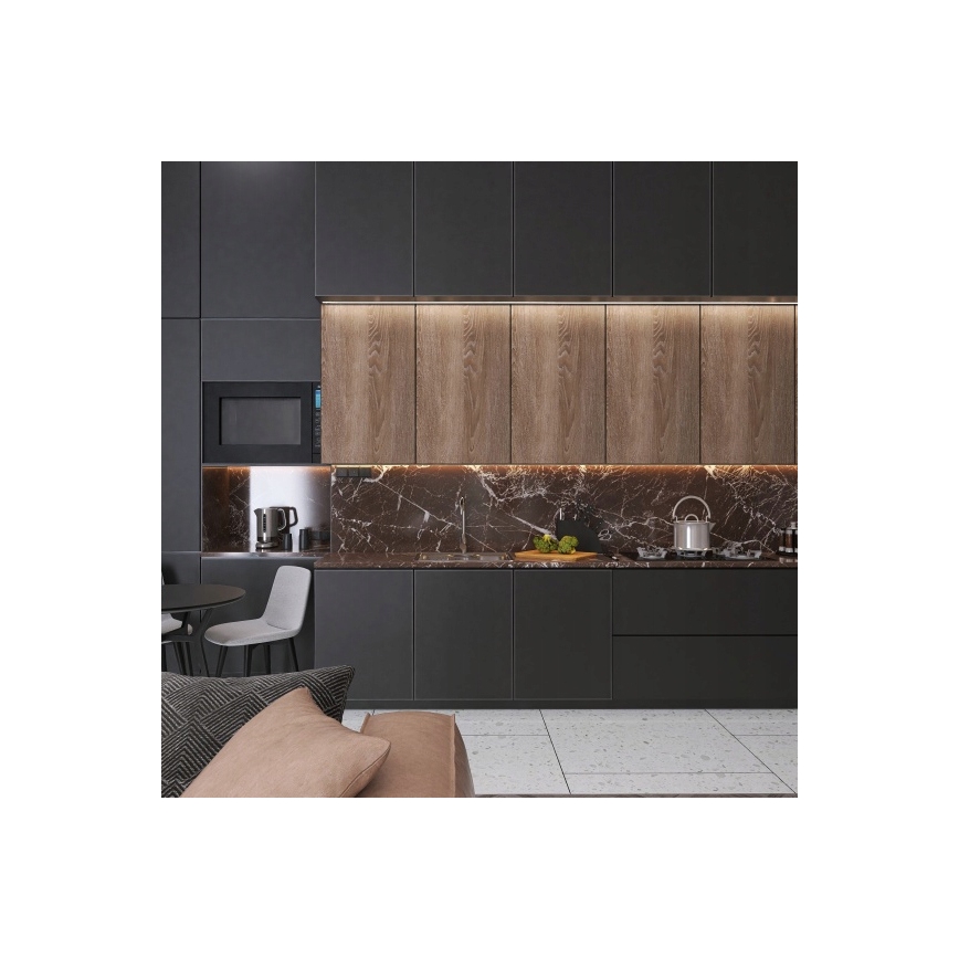 Infälld profil för LED-remsor, 1 m, svart/vit