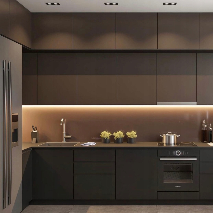 Infälld profil för LED-remsor, 1 m, svart/vit