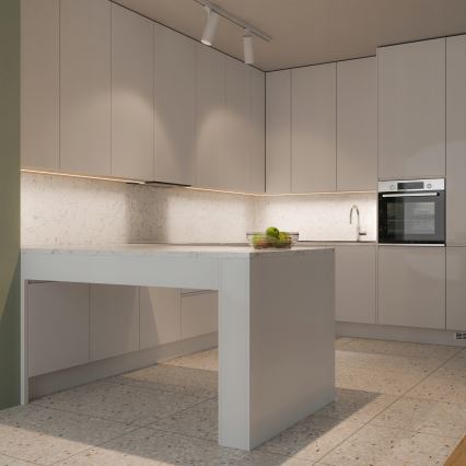 Infälld profil för LED-remsor, 1 m, svart/vit