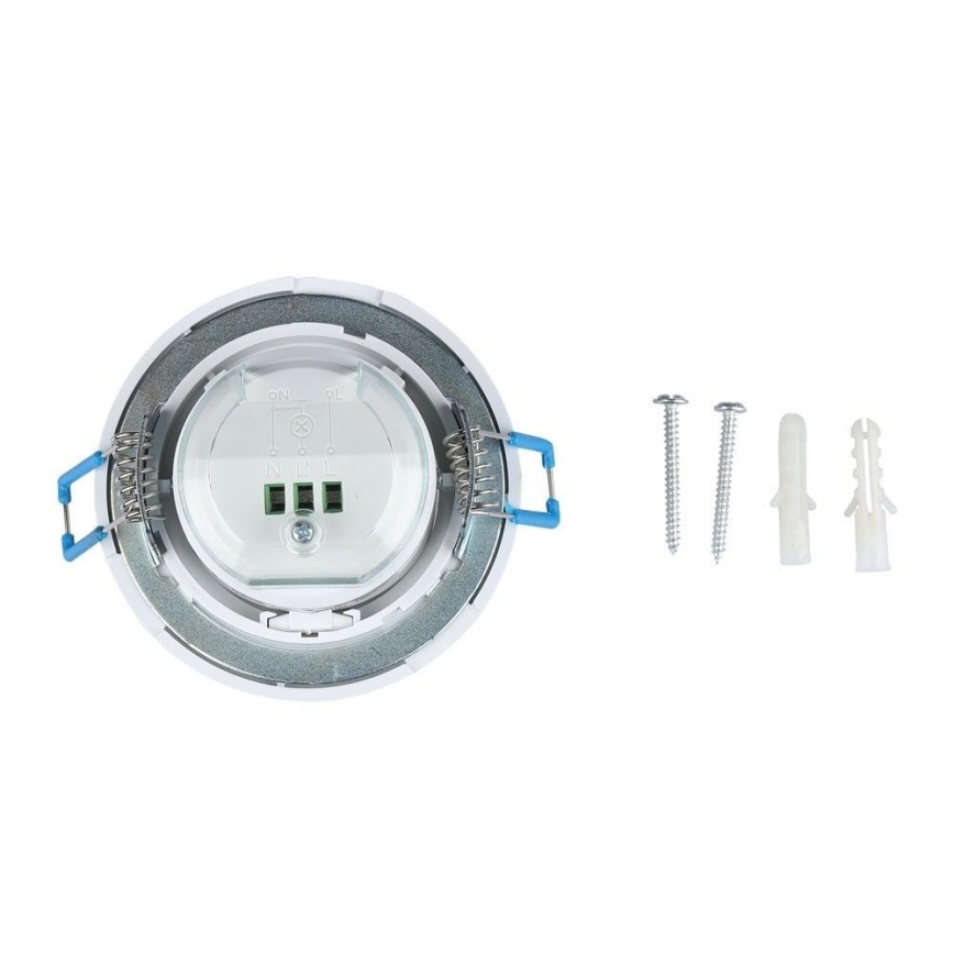 Infälld rörelsesensor PIR 360° 400W/230V vit