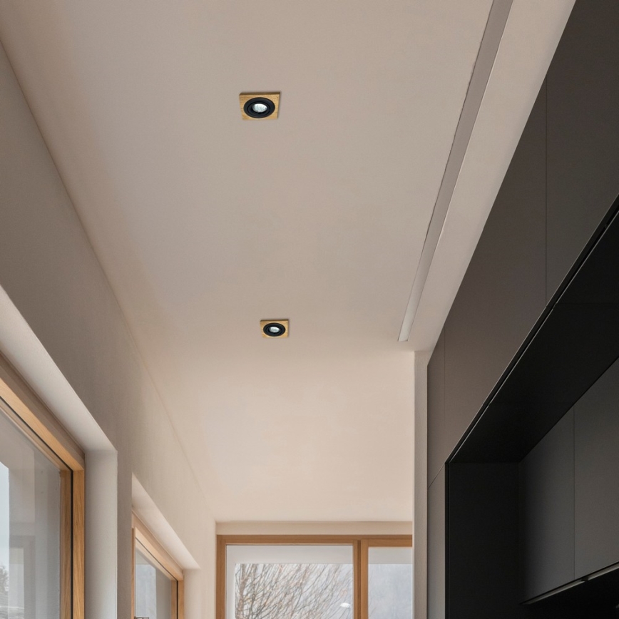 Infälld spotlight TOBBY 1xGU10/20W/230V 11,5x11,5 cm ek/svart
