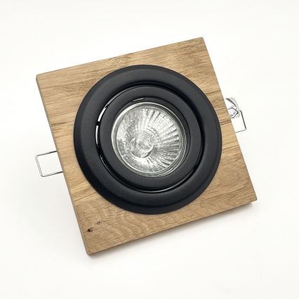 Infälld spotlight TOBBY 1xGU10/20W/230V 11,5x11,5 cm ek/svart